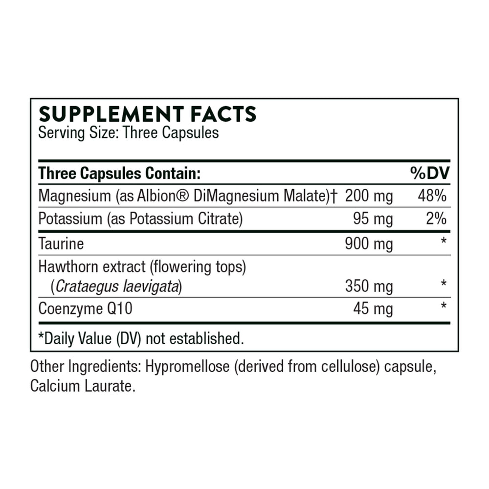 Front label of Thorne Heart Health Complex showing product name