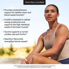 Thorne Heart Health Complex capsule arrangement highlights taurine hawthorn ingredients.