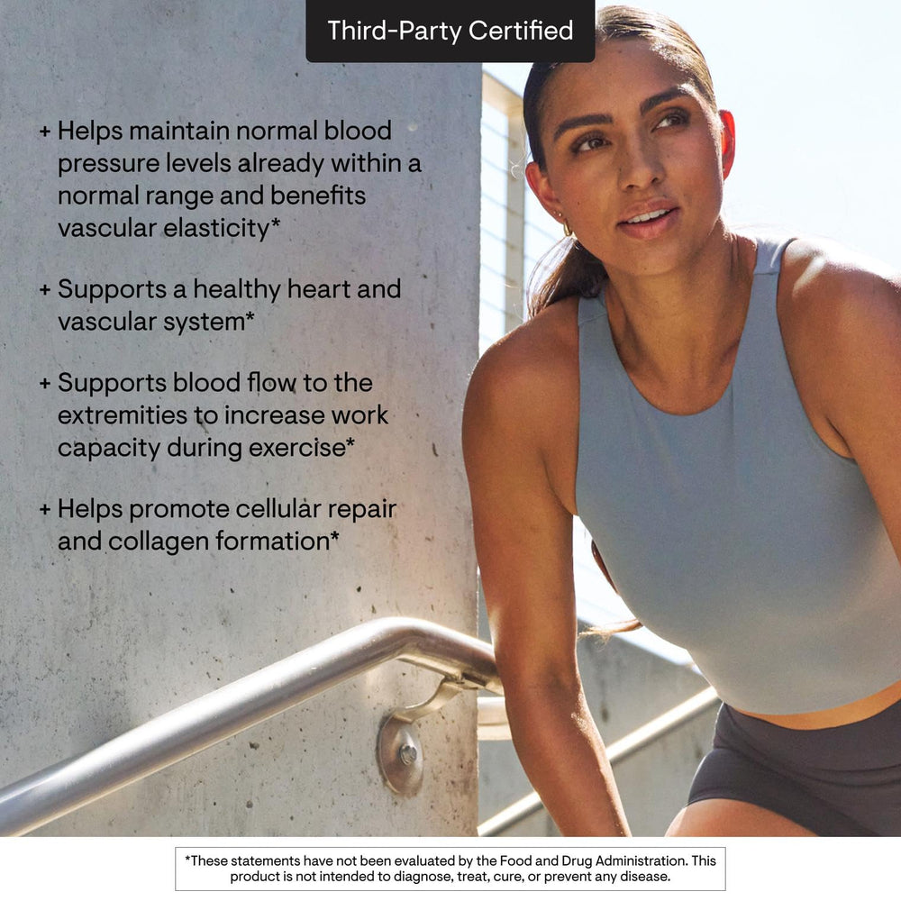 THORNE L-Arginine Sustained Release dosing-spout, showing convenient twice-daily intake.