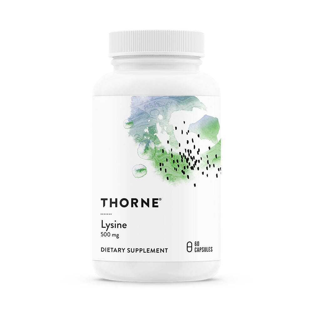 Thorne Lysine 500 mg bottle with 60 servings