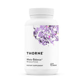 THORNE Meta-Balance bottle highlighting gluten-free menopause support formula