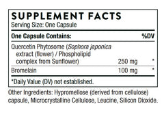 Close-up of Quercetin Complex capsule highlighting absorption technology