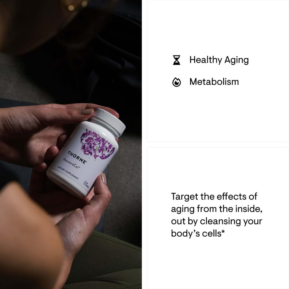 Close-up of ResveraCel ingredients including NR, quercetin phytosome and resveratrol