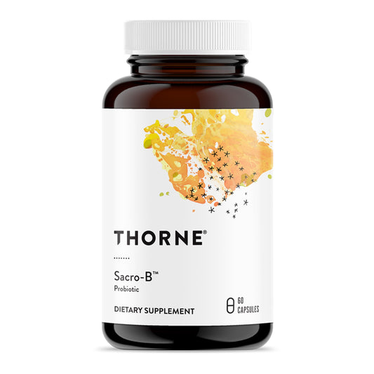 Sacro-B Probiotic bottle on white background