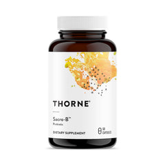 THORNE Sacro-B Probiotic bottle front highlighting gut health support