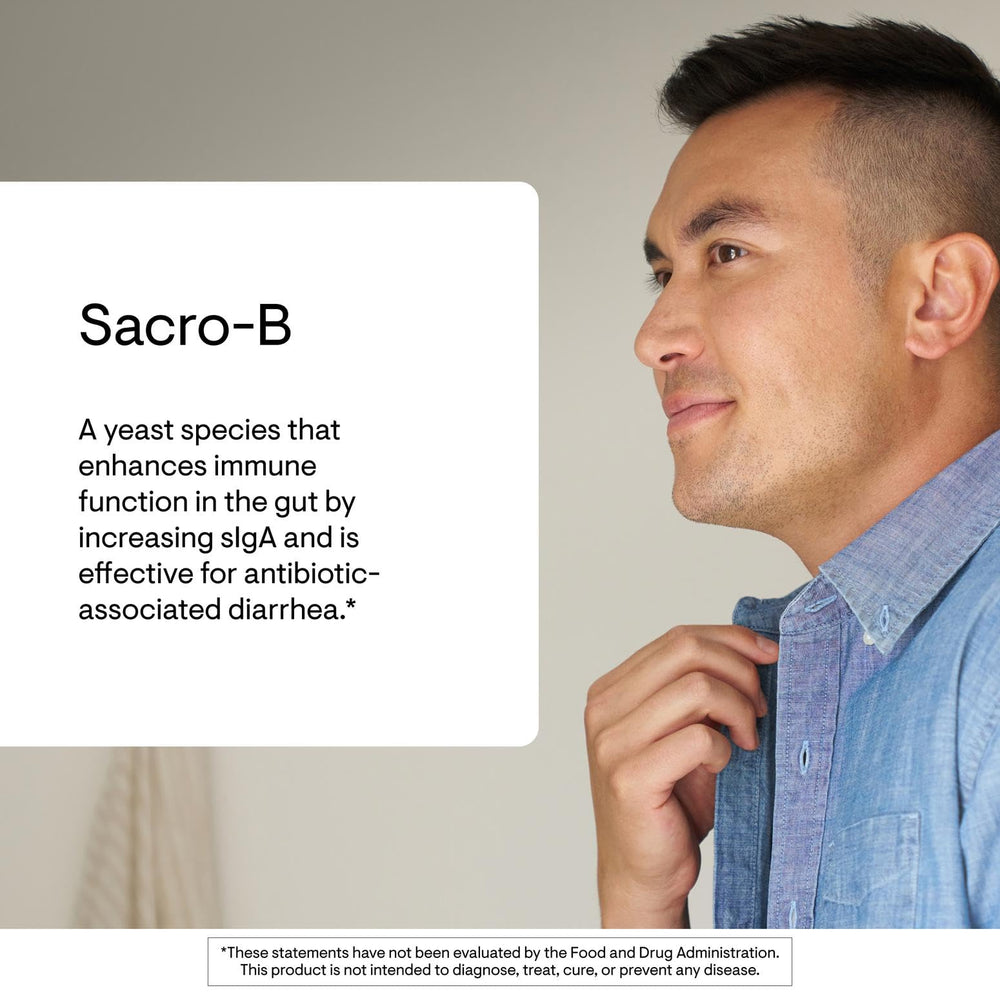 THORNE Sacro-B Probiotic packaging box emphasizing trusted brand quality