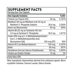 Close-up of bioavailable B vitamin capsules