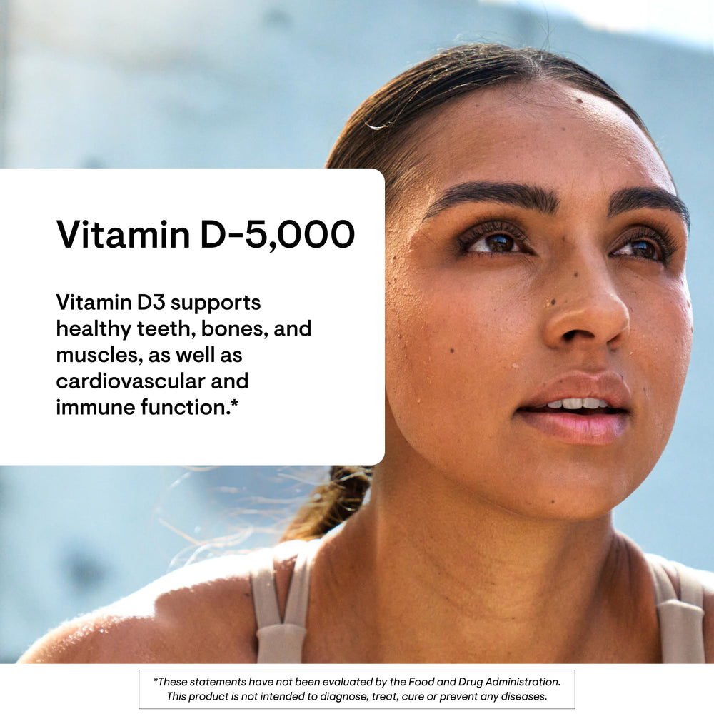 Vitamin D-5000 D3 supplement ingredients and supplement facts