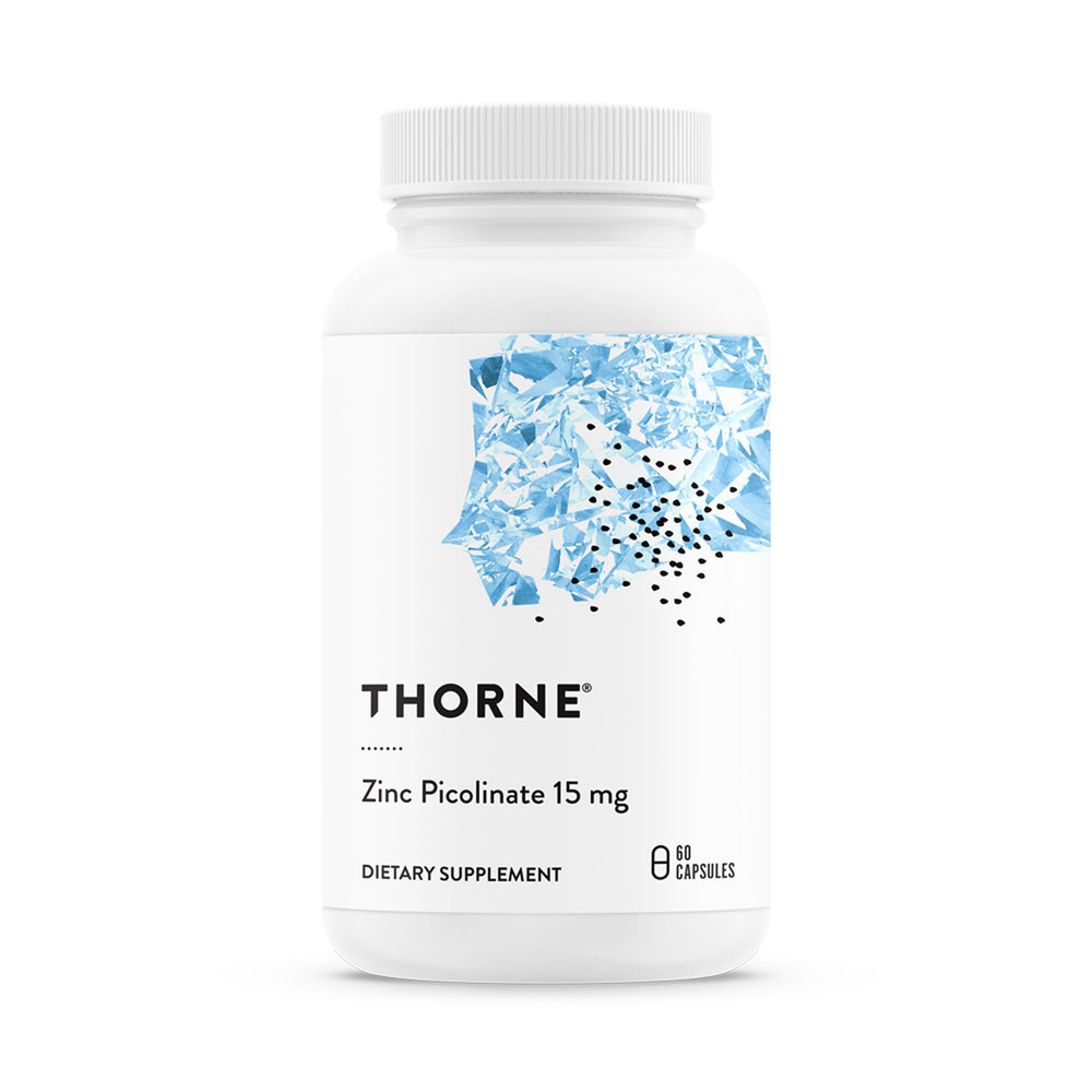 Front label of THORNE Zinc Picolinate 15 mg bottle
