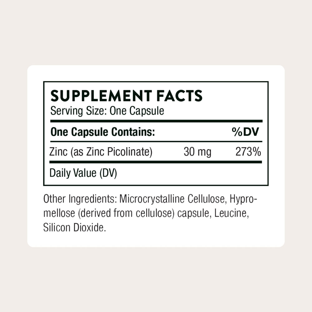 Pack shot of Thorne Zinc Picolinate 60 capsules