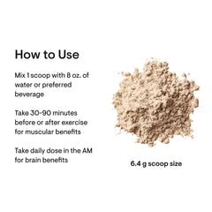 Measuring scoop showing a 5 g serving of Thorne Creatine powder