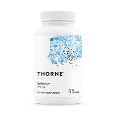Thorne Selenium 200 mcg bottle with 60 capsules on white background