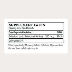 Close-up of Thorne Selenium 200 mcg capsules