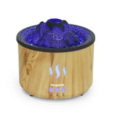 Thoughtalk Volcano Diffuser wood-grain base for calming room ambiance.