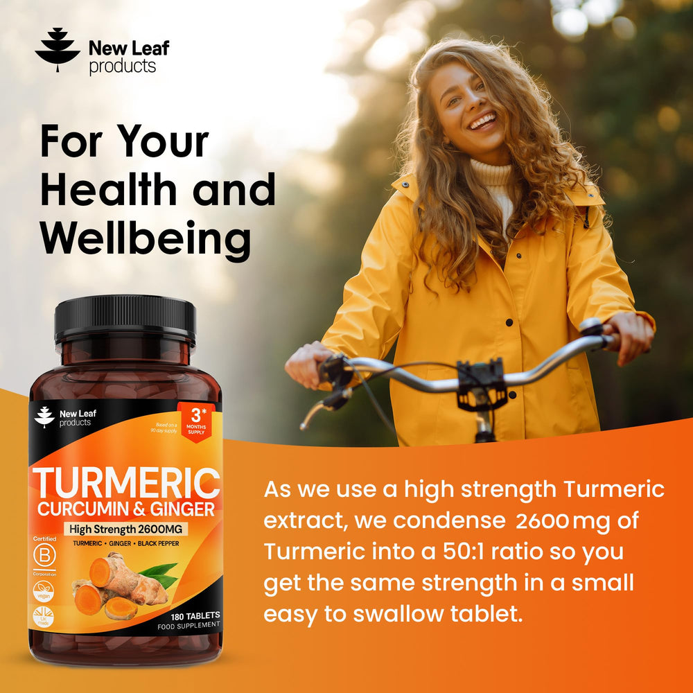 Three-month supply of turmeric tablets (180 count)