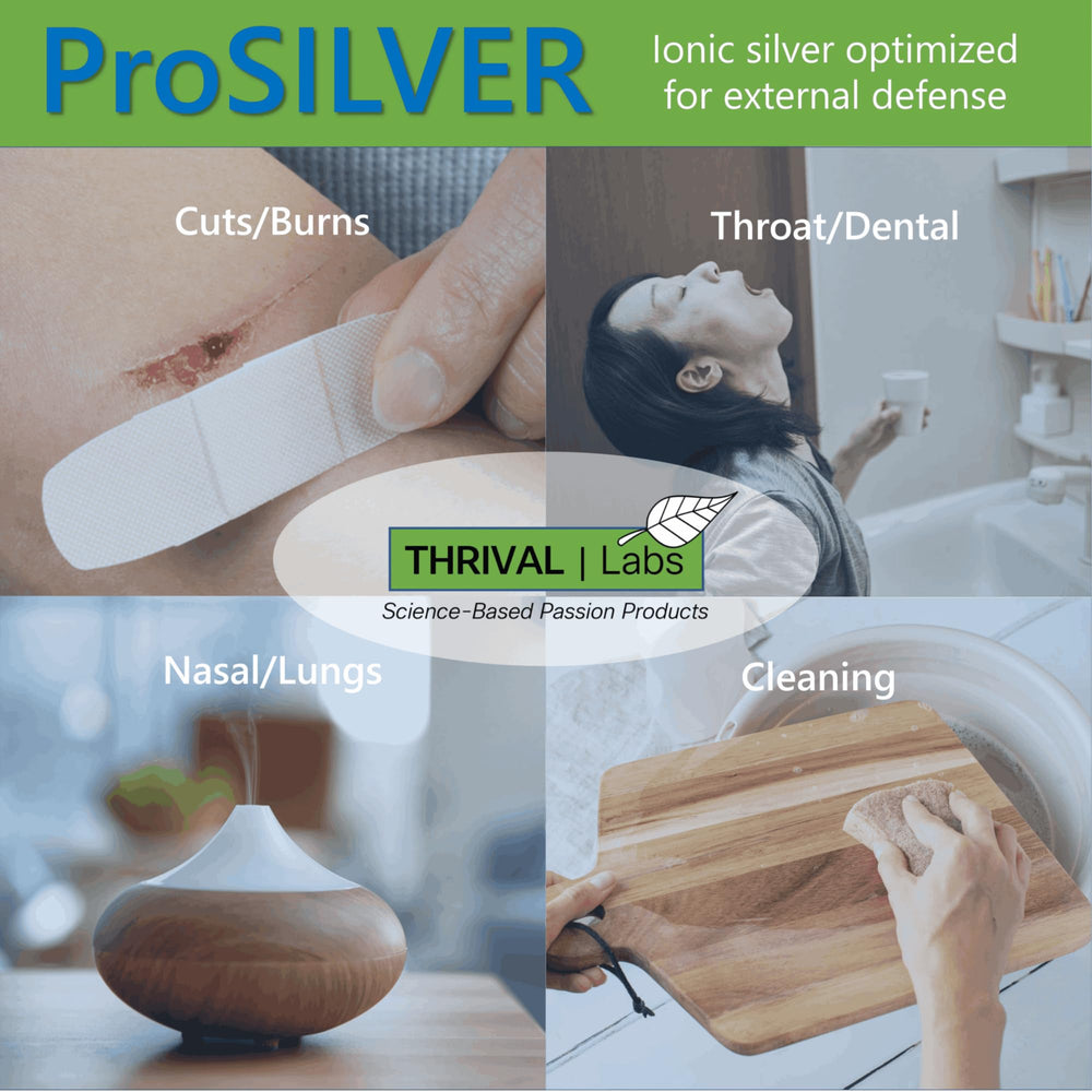 Thrival Labs ionic silver applied to skin for mineral supplementation