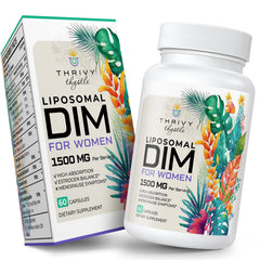 ThrivyThystle liposomal DIM supplement bottle with label
