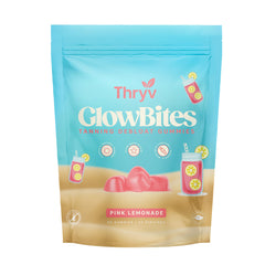 Front view of Thryv UVBites Tanning Gummies bottle