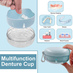 THSTOIC denture case lid featuring magnetic mirror