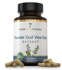 Thunder God Vine root extract capsules label - 500 mg each