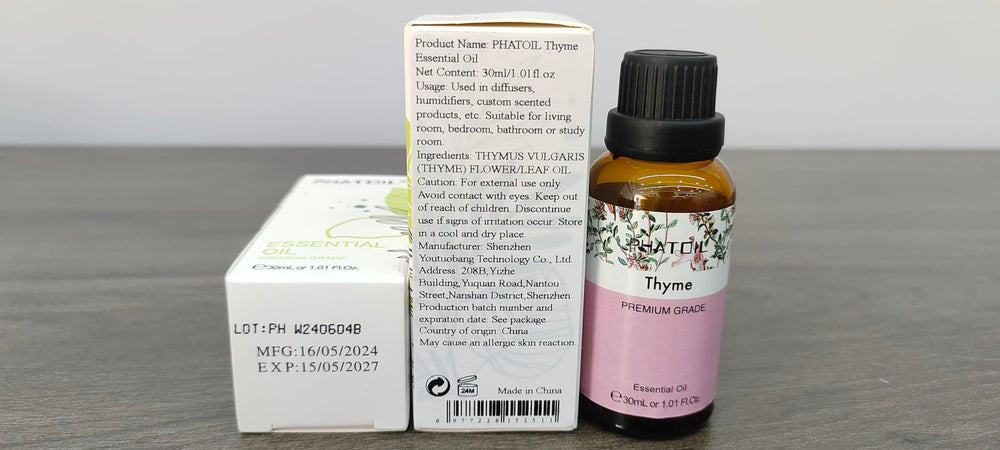 Gift box containing thyme essential oil for gifting