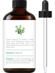 Thyme essential oil label