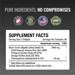 Thymoquinone 2% power boost and immune support graphic