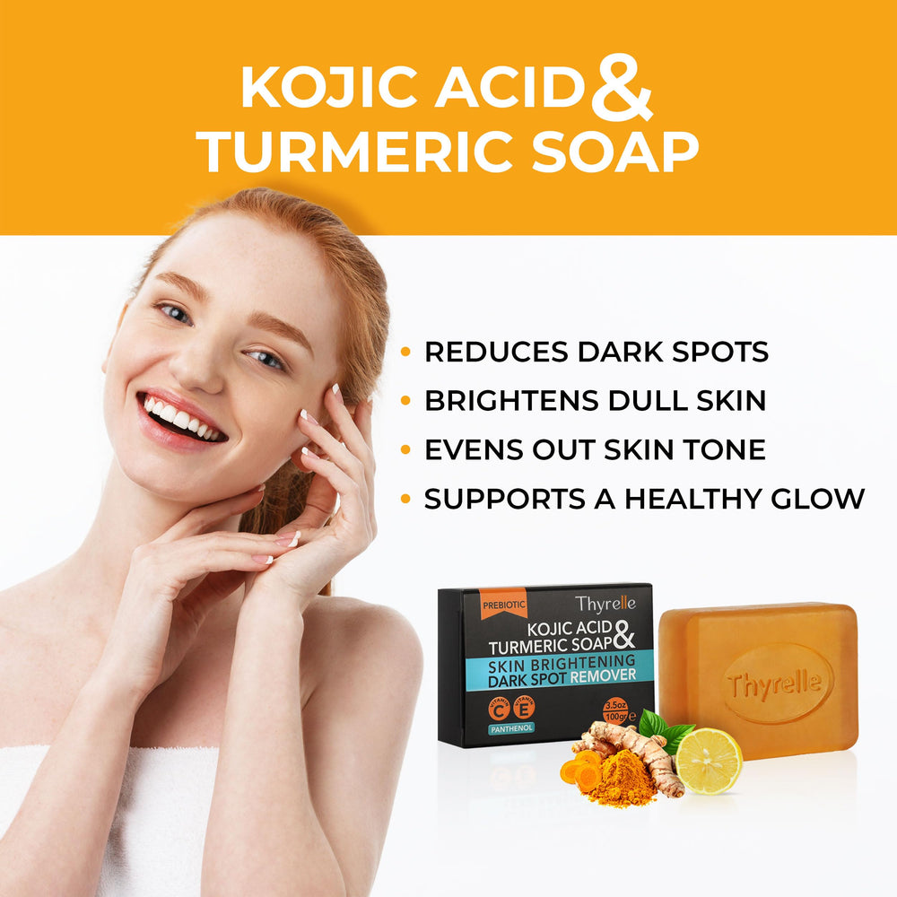 Lather view shows rich foam for cleansing with Thyrelle Kojic Soap.