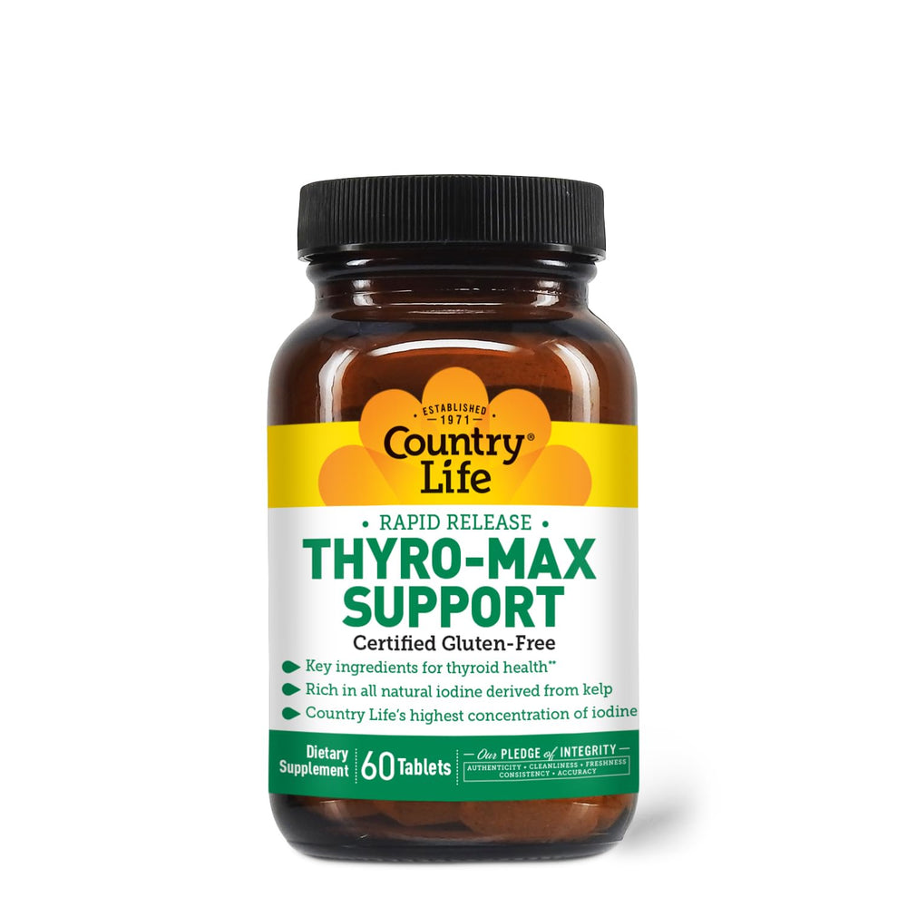 Thyro-Max Support bottle label with product name and features