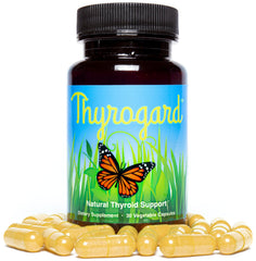 Thyrogard bottle on desk illustrates easy inclusion in daily routines.