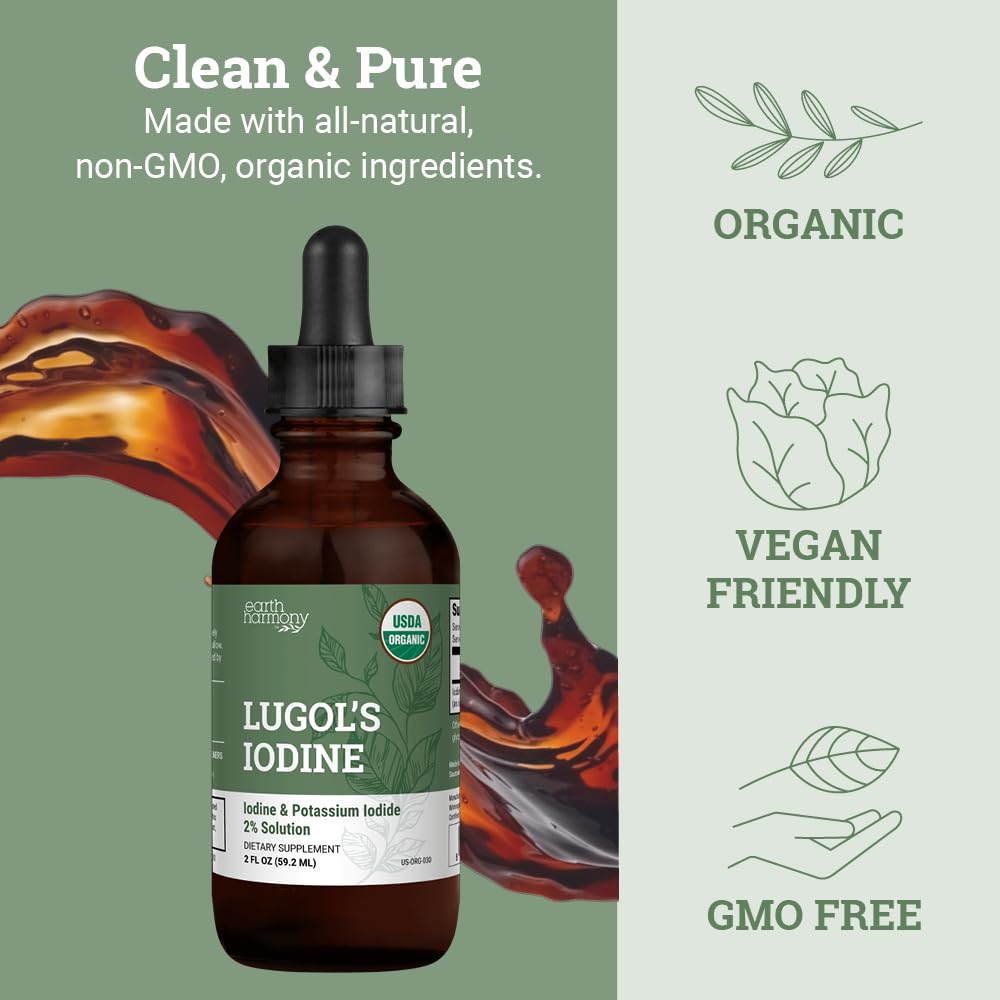 Thyroid support and metabolism label on Lugol's iodine drops