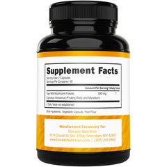 Close-up of Tiger Milk Mushroom capsules for immune and lung support