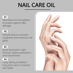 Nails appear moisturized and supple after Tiliraiy care.