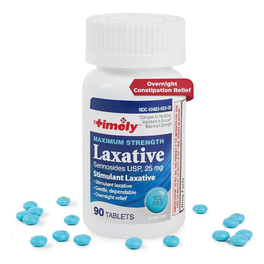 TIME-CAP LABS Timely Max Laxatives bottle front for quick, occasional relief