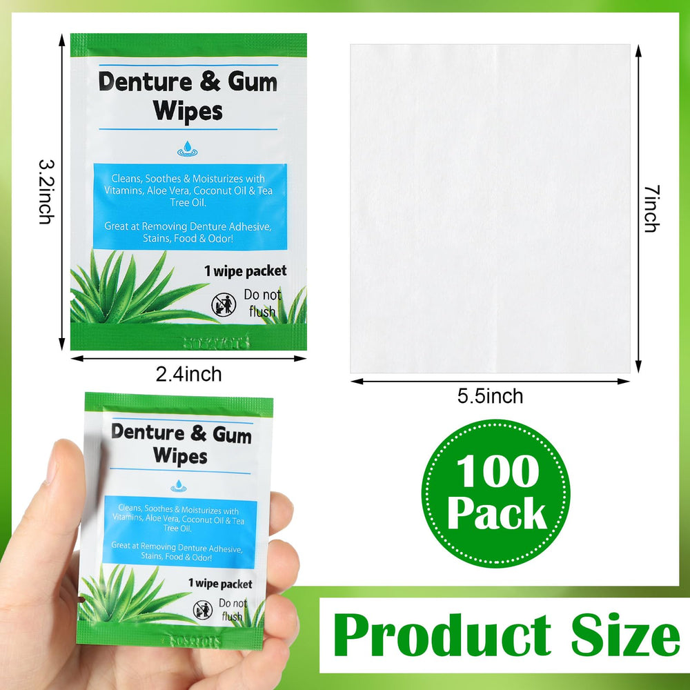 Close-up of white denture cleaning wipe unfolded