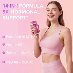 Illustration of female hormonal balance and ovarian health