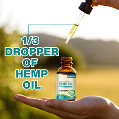 Dropper with hemp oil in bottle
