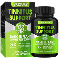 Bottle of Tinnitus Relief supplement with 120 capsules