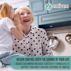 Ear health concept with ear image and sound waves