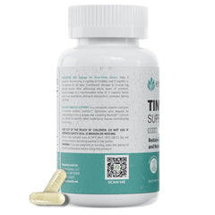 Two caplets shown beside the bottle for daily dosage