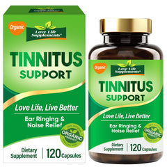 Bottle and packaging of Tinnitus Relief Supplement