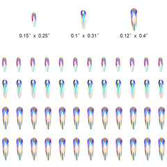 Tisslan raindrop rhinestones 2.5x8mm; precise nail art design