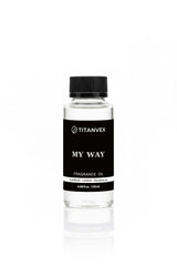 TitanVex luxury-diffuser-oil-bottle-pour shows sandalwood cedar iris aroma for calming home ambiance.
