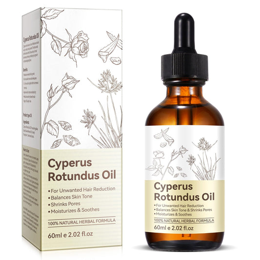 Tiuedu Cyperus Oil bottle close-up, showcasing natural ingredients for soothing skin.