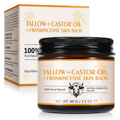 Tiuedu Tallow-Castor-Frankincense face application shows rich hydration for dry skin.