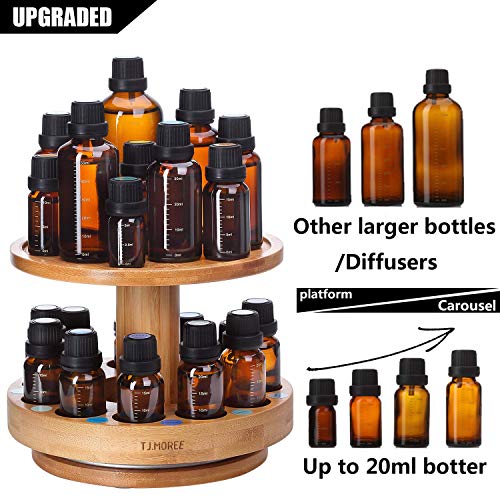 Side angle view of bamboo diffuser holder carousel