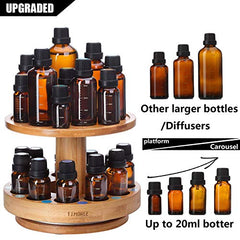 Side angle view of bamboo diffuser holder carousel