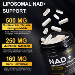 Graphic of Nicotinamide Riboside, Resveratrol and Quercetin