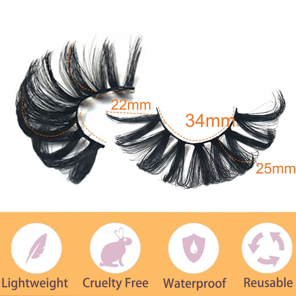 tmielybs 25mm mink lashes wispy curly-band for natural flutter.