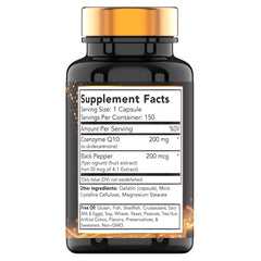 Close-up of CoQ10 200mg capsules